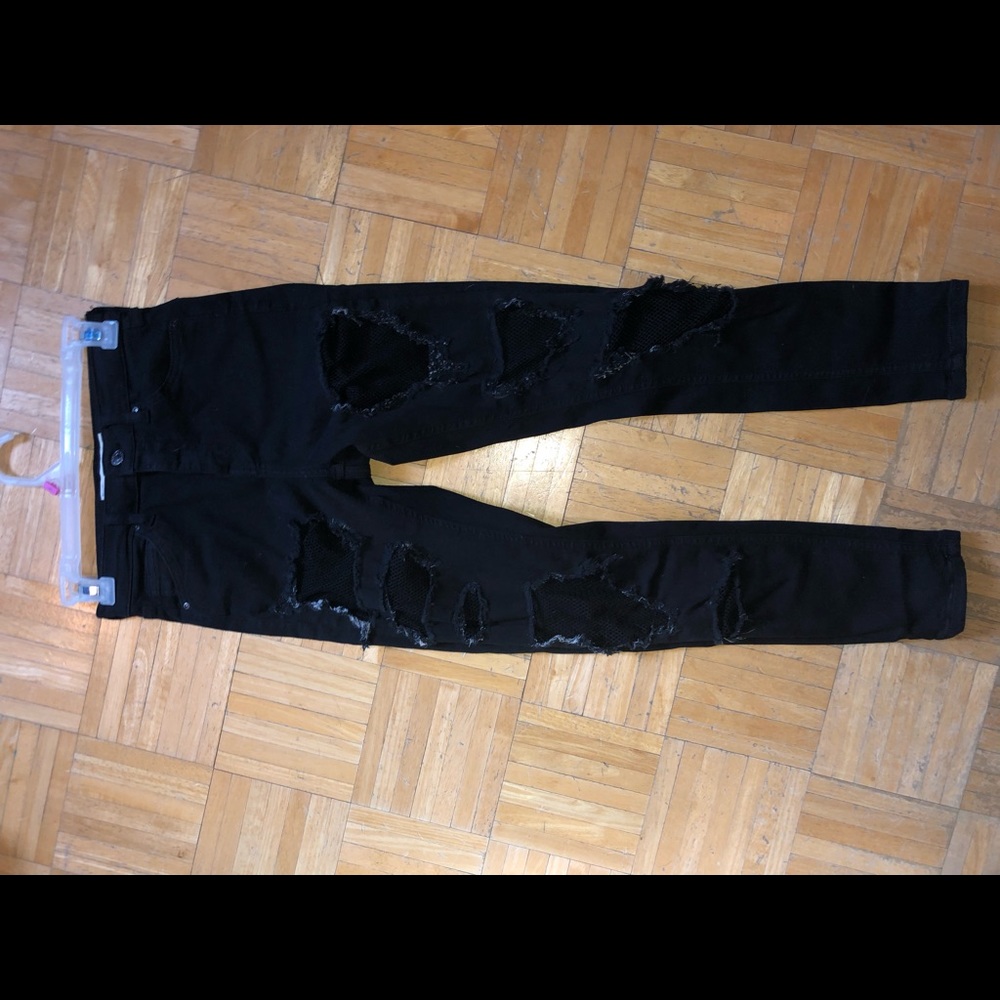 Topshop Jaime black mesh jeans!